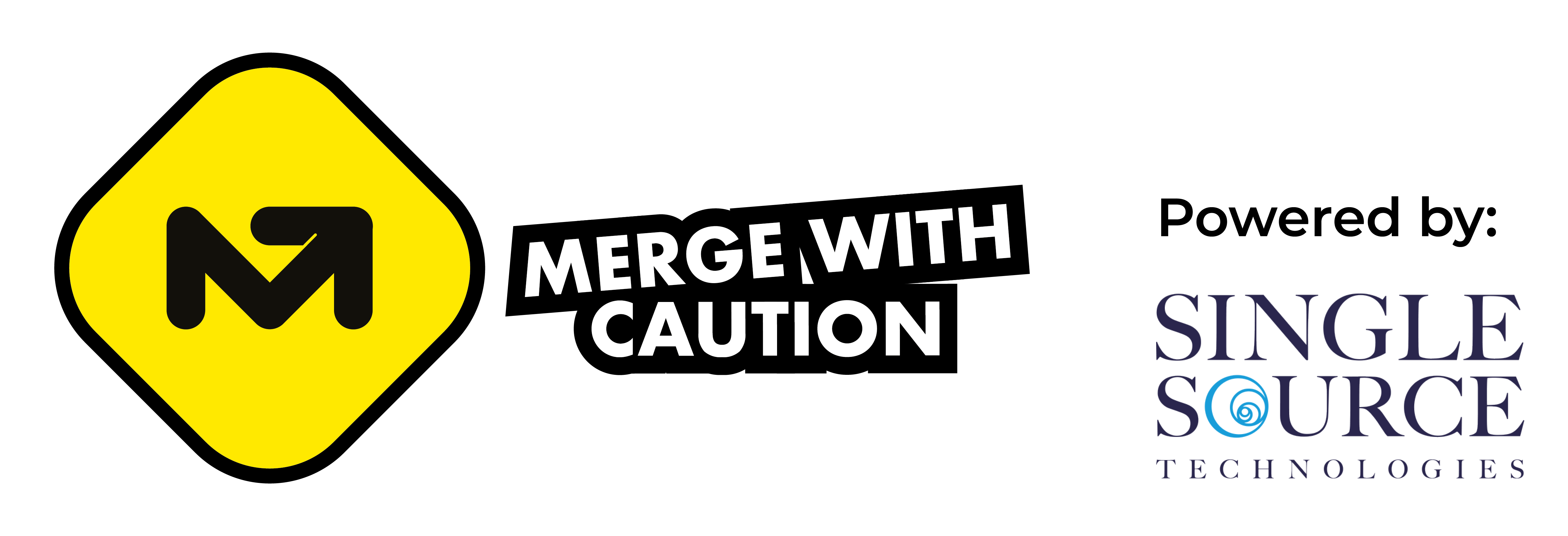 Merge with Caution Logo Powered2